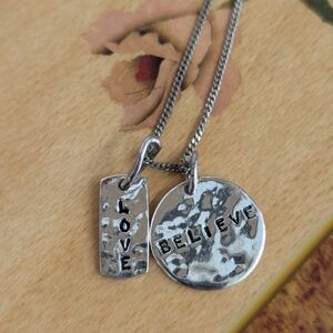 Sterling Silver Love Believe Necklace